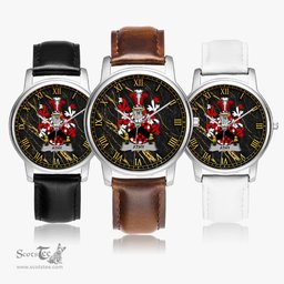 Irish Athy Irish Coat of Arms Irish Watch Leather Strap Classic Quartz Watch