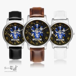 Irish Domvile Irish Coat of Arms Irish Watch Leather Strap Classic Quartz Watch