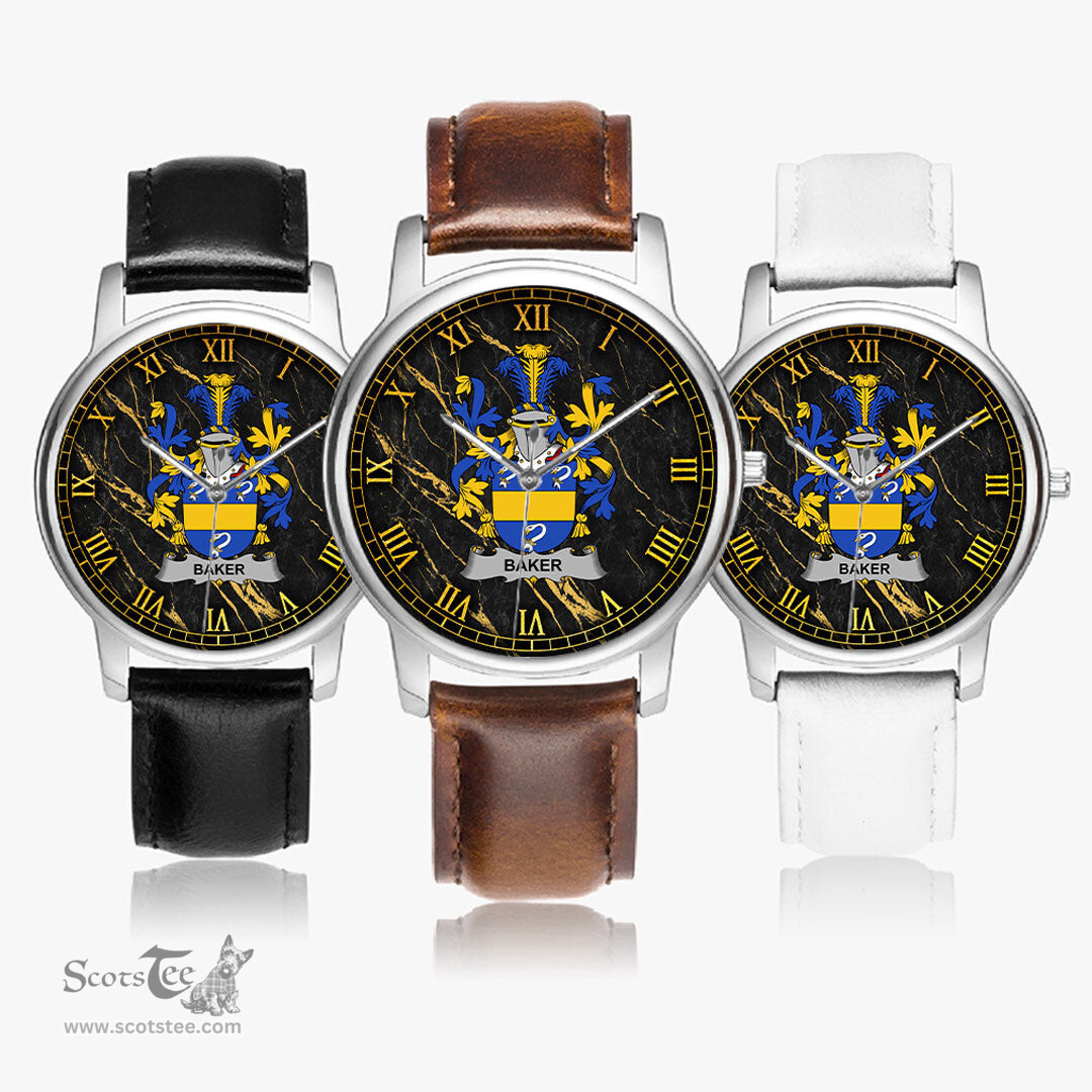Irish Baker Irish Coat of Arms Irish Watch Leather Strap Classic Quartz Watch