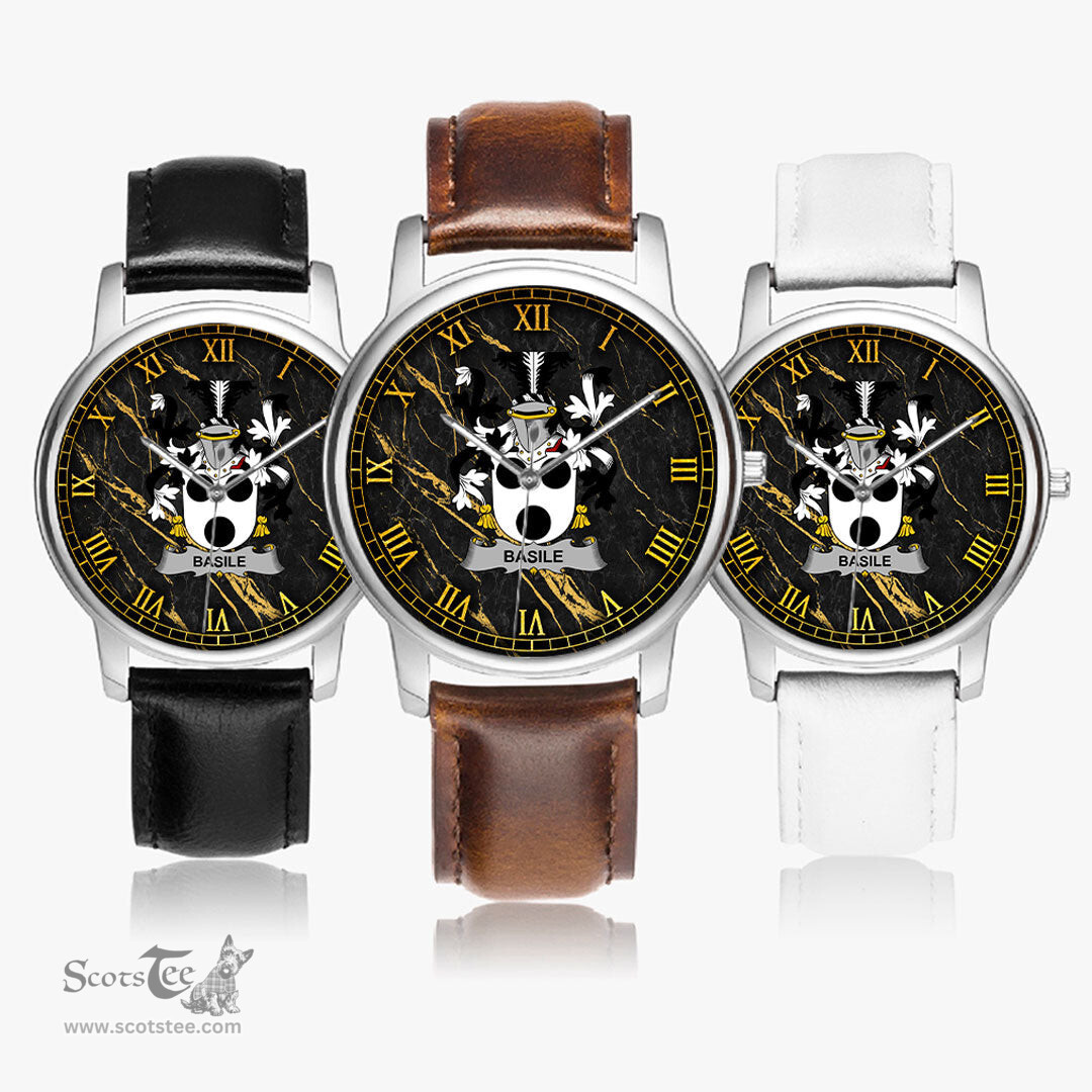 Irish Basile Irish Coat of Arms Irish Watch Leather Strap Classic Quartz Watch