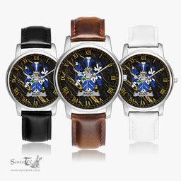 Irish Bagot Irish Coat of Arms Irish Watch Leather Strap Classic Quartz Watch