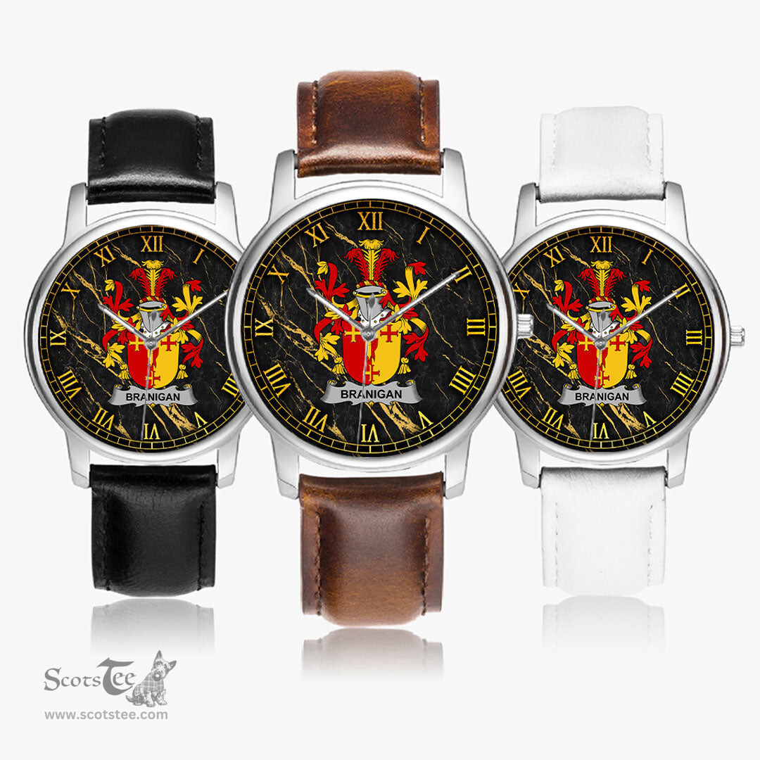 Irish Branigan or O Branagan Irish Coat of Arms Irish Watch Leather Strap Classic Quartz Watch