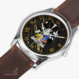 Irish Cosby Lord Sydney Irish Coat of Arms Irish Watch Leather Strap Classic Quartz Watch
