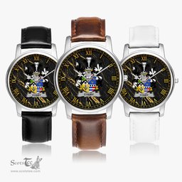 Irish Cosby Lord Sydney Irish Coat of Arms Irish Watch Leather Strap Classic Quartz Watch