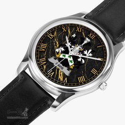 Irish Davis Irish Coat of Arms Irish Watch Leather Strap Classic Quartz Watch
