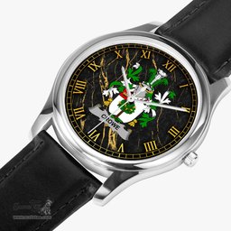 Irish Crowe or McEnchroe Irish Coat of Arms Irish Watch Leather Strap Classic Quartz Watch