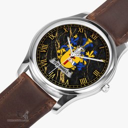 Irish Donnell or O Donnell Irish Coat of Arms Irish Watch Leather Strap Classic Quartz Watch