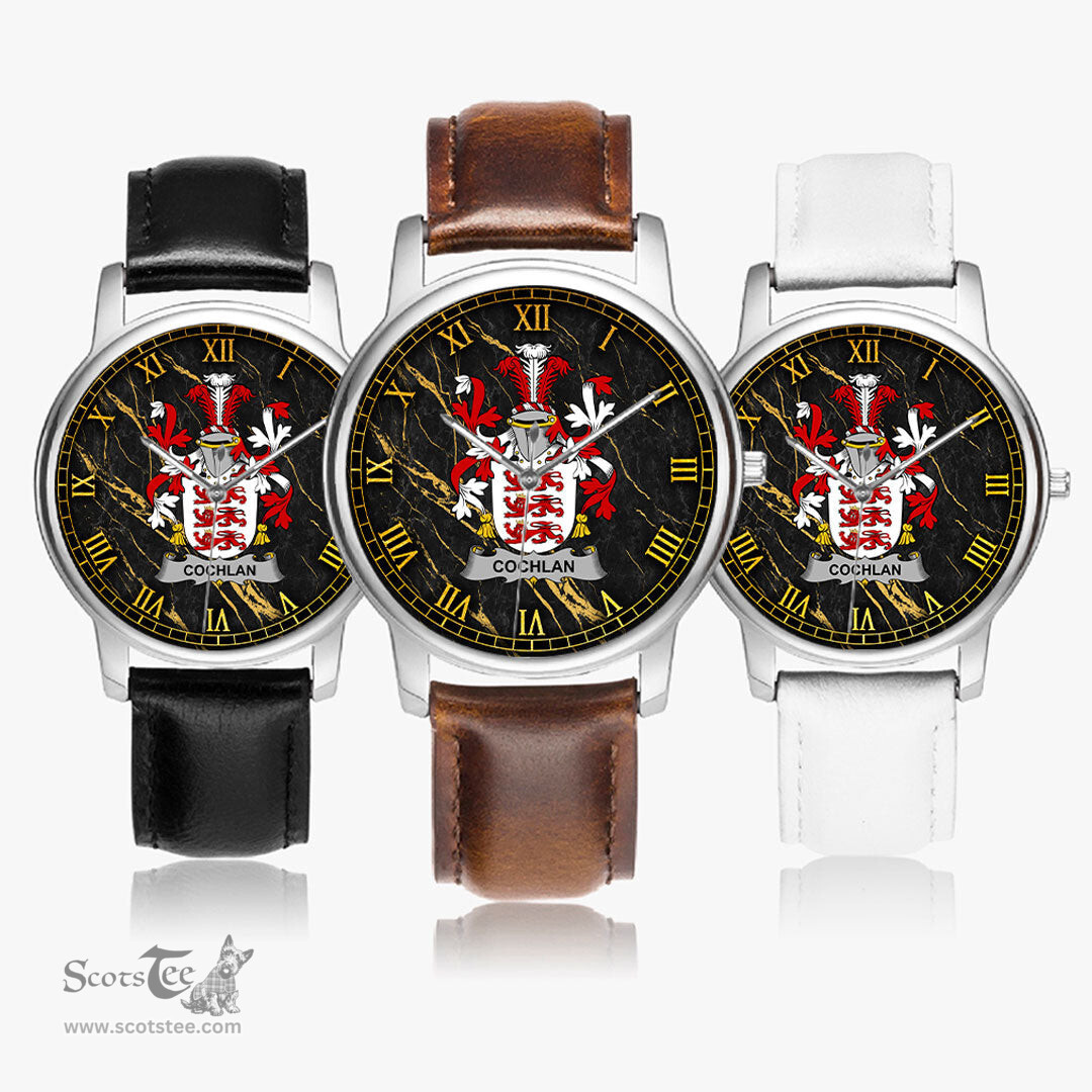 Irish Cochlan or McCoughlan Irish Coat of Arms Irish Watch Leather Strap Classic Quartz Watch