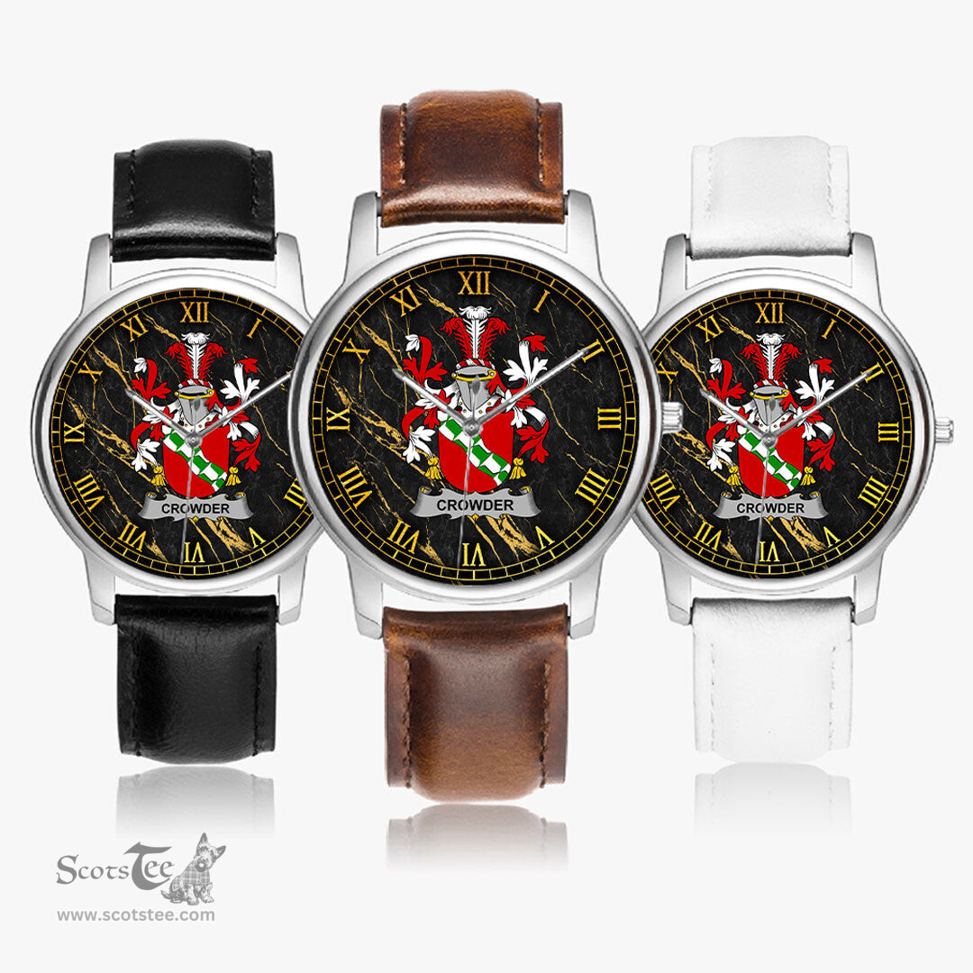 Irish Crowder Irish Coat of Arms Irish Watch Leather Strap Classic Quartz Watch
