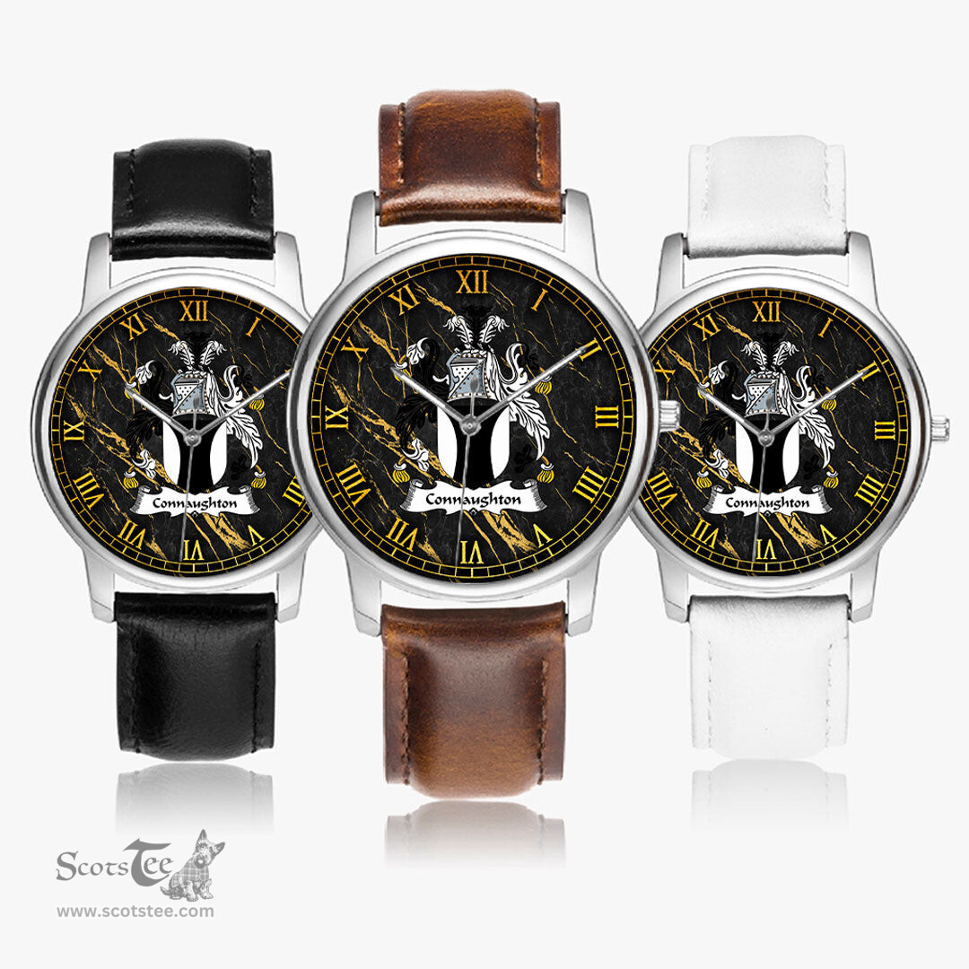Irish Connaughton Irish Coat of Arms Irish Watch Leather Strap Classic Quartz Watch