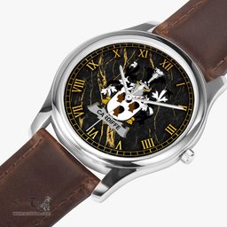 Irish Cardiffe Irish Coat of Arms Irish Watch Leather Strap Classic Quartz Watch