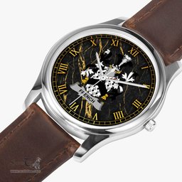 Irish French Irish Coat of Arms Irish Watch Leather Strap Classic Quartz Watch