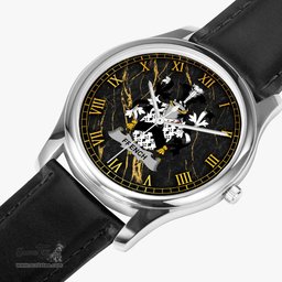 Irish French Irish Coat of Arms Irish Watch Leather Strap Classic Quartz Watch