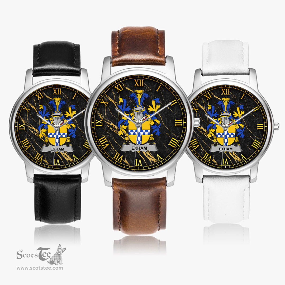 Irish Exham Irish Coat of Arms Irish Watch Leather Strap Classic Quartz Watch