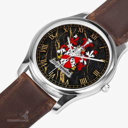 Irish Fitz Stephens Irish Coat of Arms Irish Watch Leather Strap Classic Quartz Watch