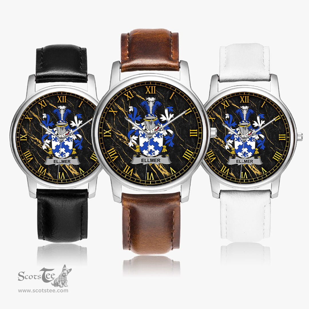 Irish Ellmer Irish Coat of Arms Irish Watch Leather Strap Classic Quartz Watch