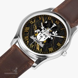 Irish Gibbs Irish Coat of Arms Irish Watch Leather Strap Classic Quartz Watch