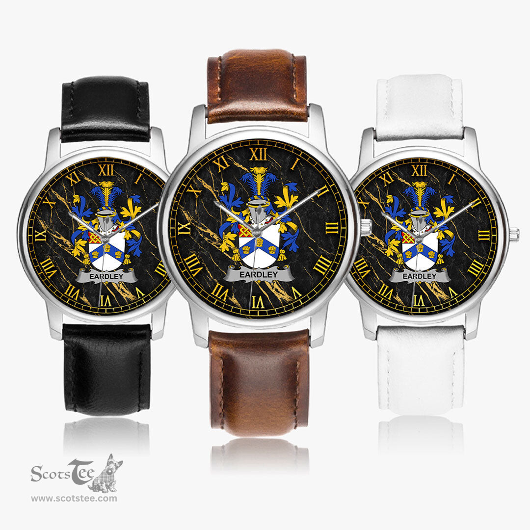 Irish Eardley Irish Coat of Arms Irish Watch Leather Strap Classic Quartz Watch