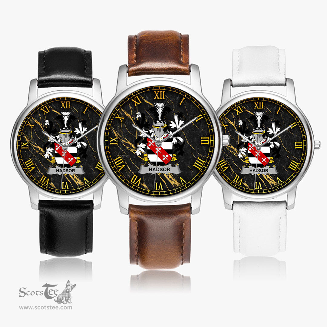 Irish Hadsor Irish Coat of Arms Irish Watch Leather Strap Classic Quartz Watch