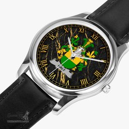 Irish Haly or O Haly Irish Coat of Arms Irish Watch Leather Strap Classic Quartz Watch