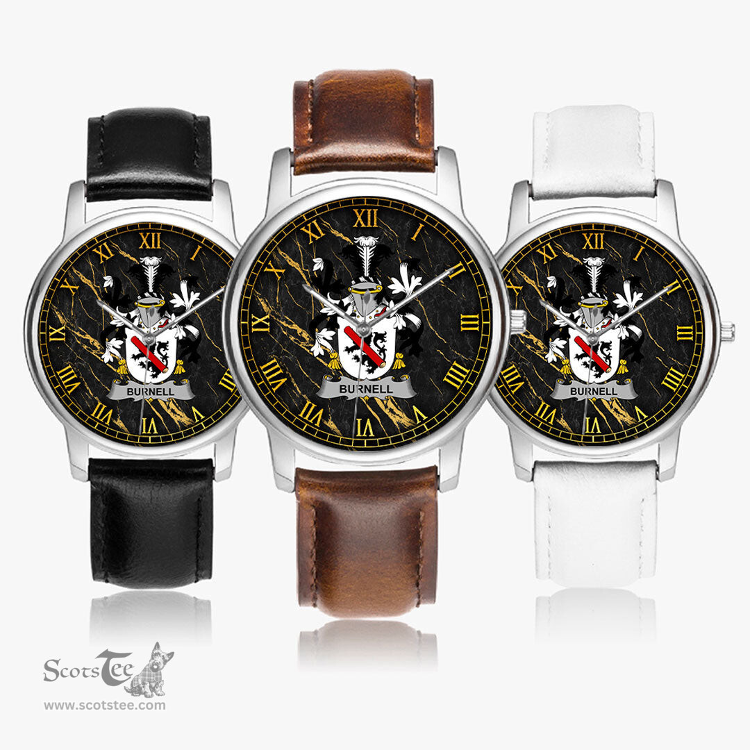 Irish Burnell Irish Coat of Arms Irish Watch Leather Strap Classic Quartz Watch