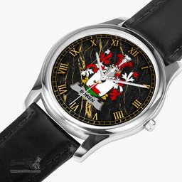 Irish Bowen Irish Coat of Arms Irish Watch Leather Strap Classic Quartz Watch