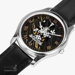 Irish Crowley Irish Coat of Arms Irish Watch Leather Strap Classic Quartz Watch