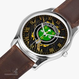 Irish House of MACCURTIN Irish Coat of Arms Irish Watch Leather Strap Classic Quartz Watch