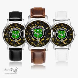 Irish House of MACCURTIN Irish Coat of Arms Irish Watch Leather Strap Classic Quartz Watch