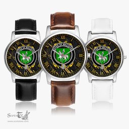 Irish House of MACGUIRE Irish Coat of Arms Irish Watch Leather Strap Classic Quartz Watch