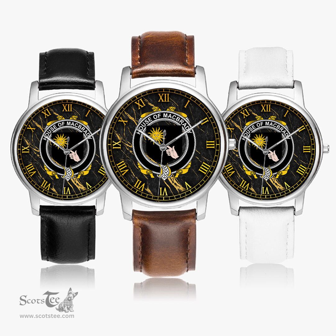 Irish House of MACBRADY Irish Coat of Arms Irish Watch Leather Strap Classic Quartz Watch