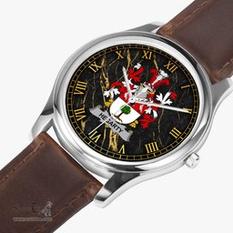 Irish Hegarty or O Hagerty Irish Coat of Arms Irish Watch Leather Strap Classic Quartz Watch