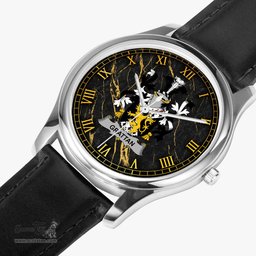 Irish Grattan or McGrattan Irish Coat of Arms Irish Watch Leather Strap Classic Quartz Watch