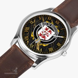 Irish House of MACCOGHLAN Irish Coat of Arms Irish Watch Leather Strap Classic Quartz Watch