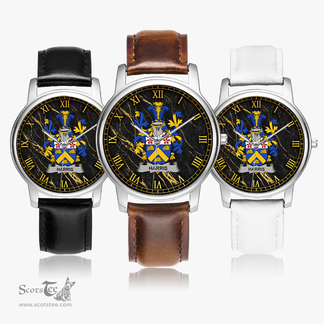 Irish Harris Irish Coat of Arms Irish Watch Leather Strap Classic Quartz Watch
