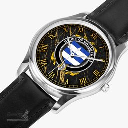 Irish House of MACGILFOYLE Irish Coat of Arms Irish Watch Leather Strap Classic Quartz Watch