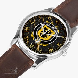 Irish House of BROWNE Irish Coat of Arms Irish Watch Leather Strap Classic Quartz Watch