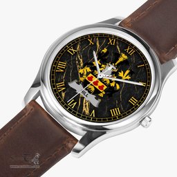 Irish Hill Irish Coat of Arms Irish Watch Leather Strap Classic Quartz Watch