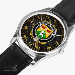 Irish House of MACDONOGH Connacht Irish Coat of Arms Irish Watch Leather Strap Classic Quartz Watch
