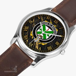 Irish House of MACHUGH Irish Coat of Arms Irish Watch Leather Strap Classic Quartz Watch