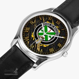 Irish House of MACHUGH Irish Coat of Arms Irish Watch Leather Strap Classic Quartz Watch