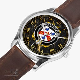 Irish House of MACDERMOT Irish Coat of Arms Irish Watch Leather Strap Classic Quartz Watch