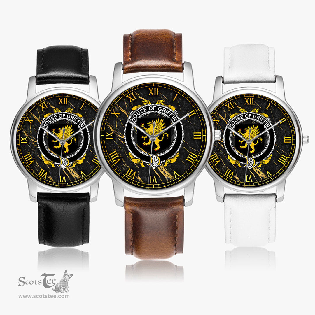 Irish House of GRIFFIN Irish Coat of Arms Irish Watch Leather Strap Classic Quartz Watch