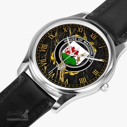 Irish House of MACDONLEVY Irish Coat of Arms Irish Watch Leather Strap Classic Quartz Watch