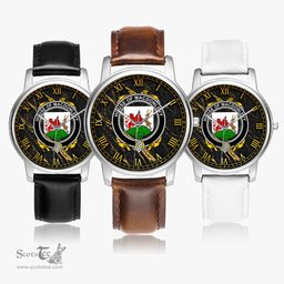 Irish House of MACDONLEVY Irish Coat of Arms Irish Watch Leather Strap Classic Quartz Watch