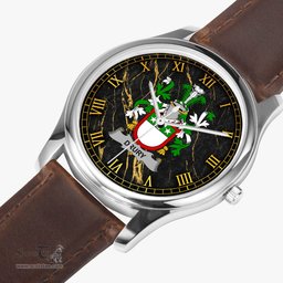 Irish Drury or McDrury Irish Coat of Arms Irish Watch Leather Strap Classic Quartz Watch