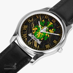 Irish Farrell or O Ferrell Irish Coat of Arms Irish Watch Leather Strap Classic Quartz Watch