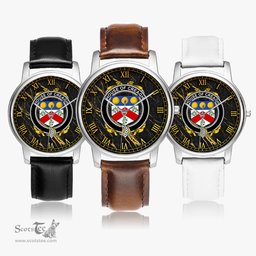 Irish House of CREAGH Irish Coat of Arms Irish Watch Leather Strap Classic Quartz Watch