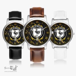 Irish House of MACMAHON Oriel Irish Coat of Arms Irish Watch Leather Strap Classic Quartz Watch