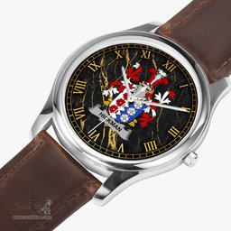 Irish Hickman Irish Coat of Arms Irish Watch Leather Strap Classic Quartz Watch